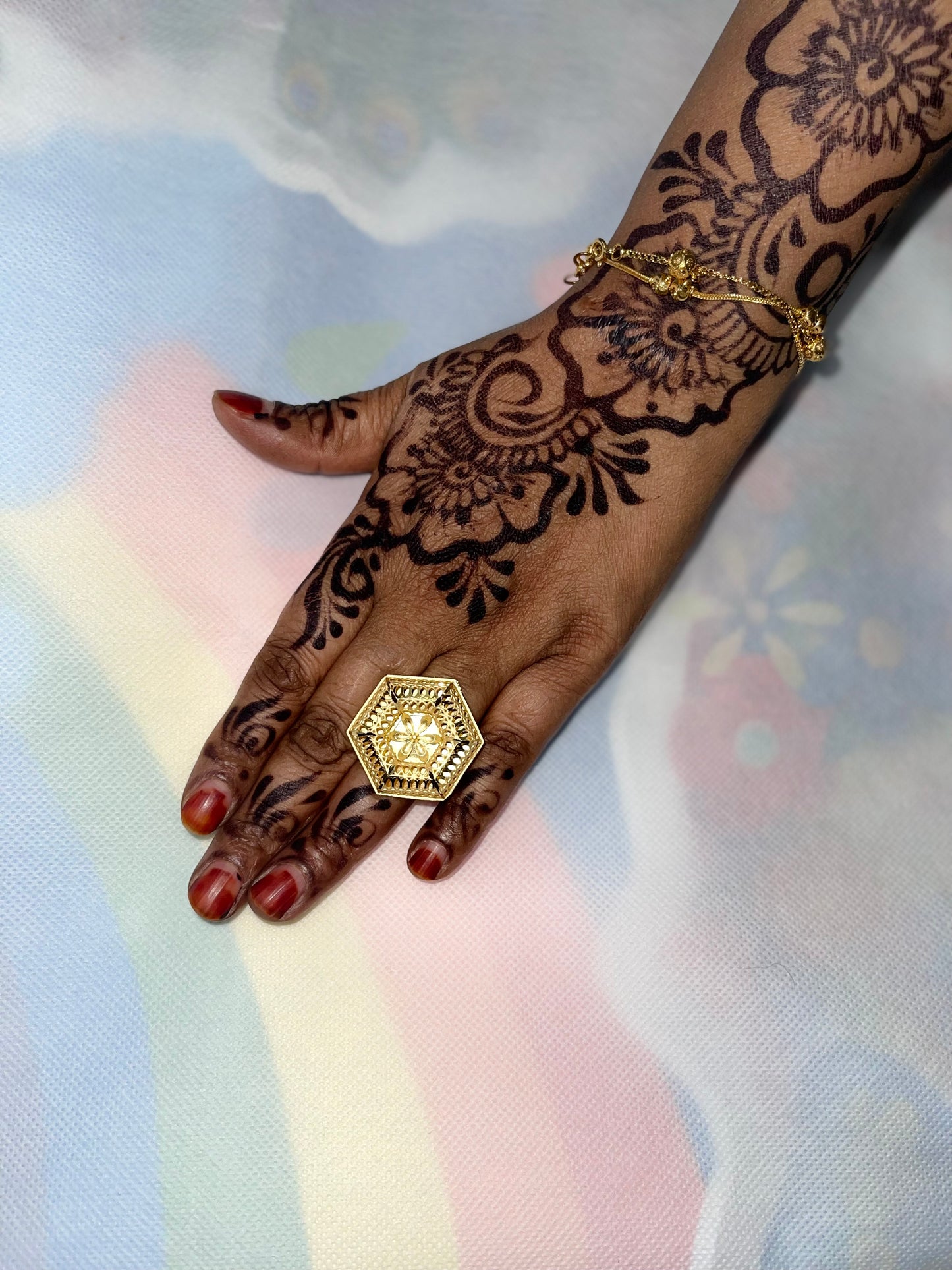 Gold Plated Statement Ring - Nina