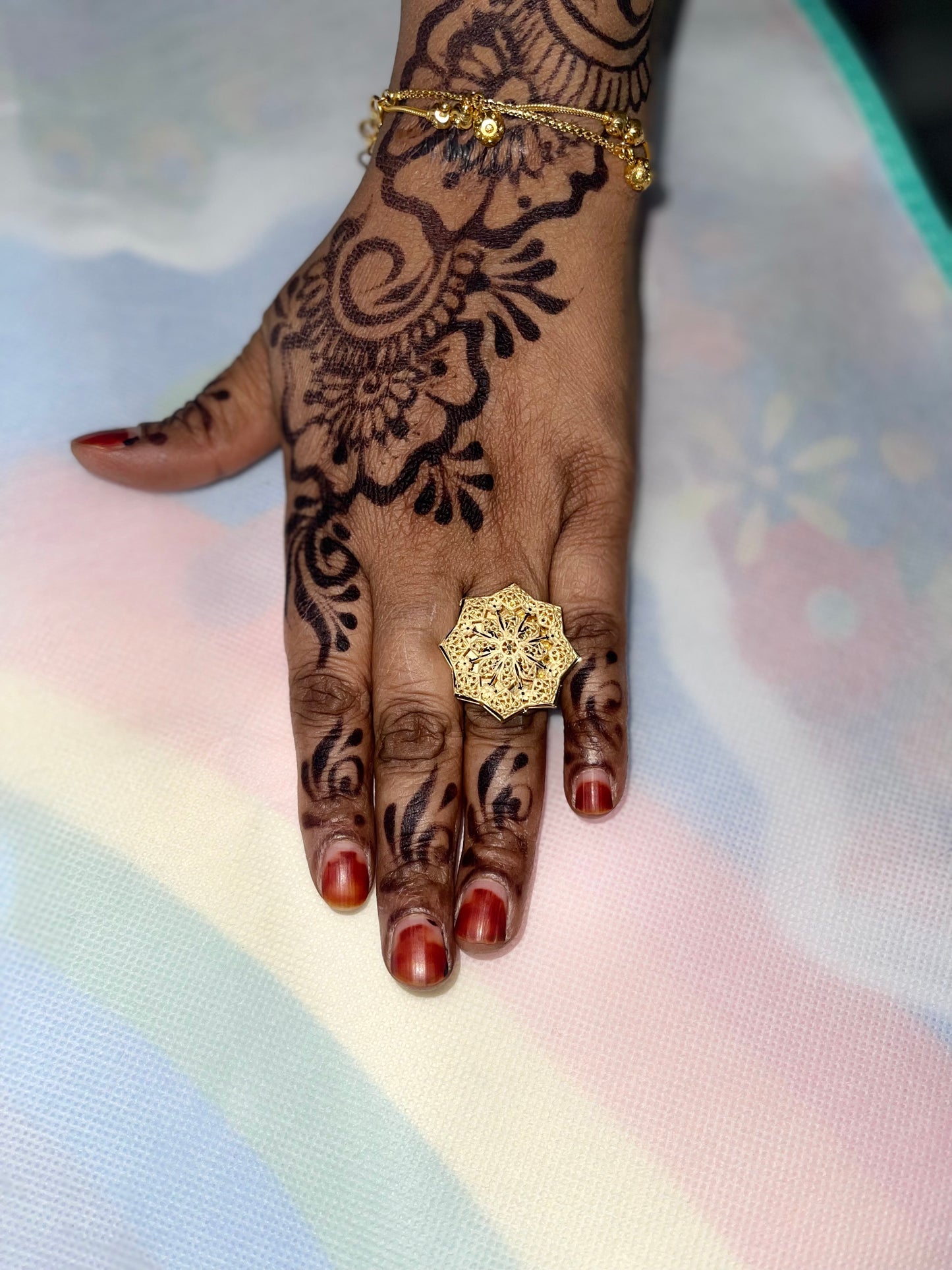 Gold Plated Statement Ring - Sara